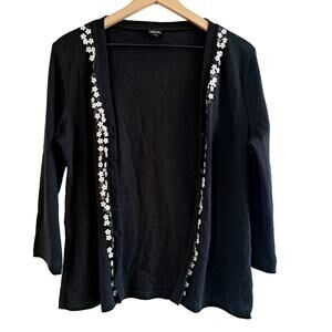 Rafaella Button Up Sequin Cardigan Sweater